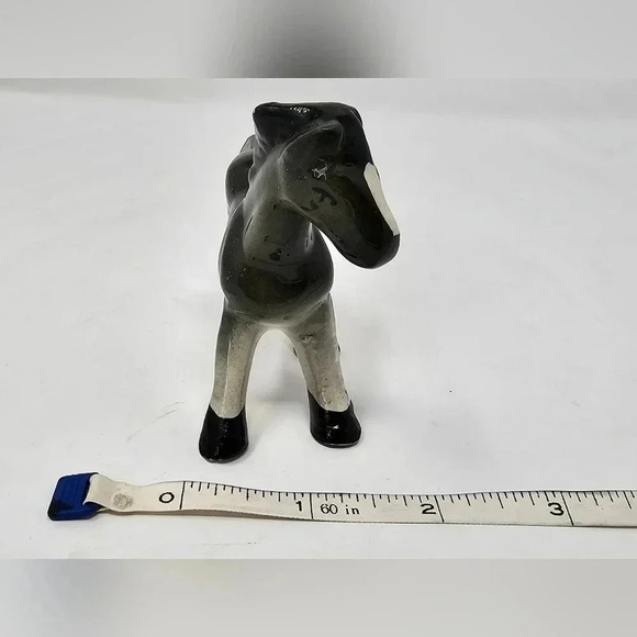 Vintage 3” Gray Horse Pony Porcelain Glossy Ceramic Figurine Japan - Picture 3 of 8